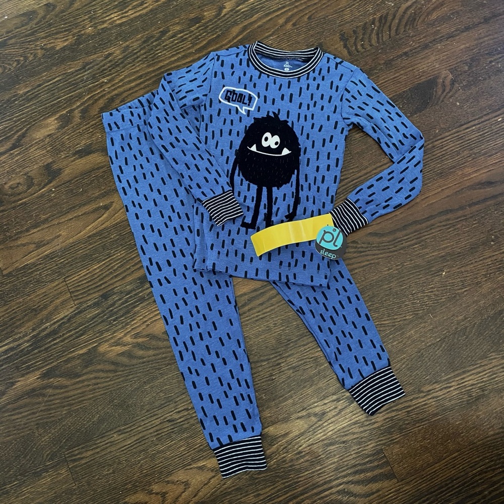PL sleep fitted blue pajamas set sz 5